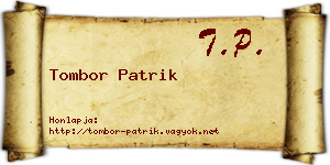Tombor Patrik névjegykártya