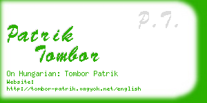 patrik tombor business card